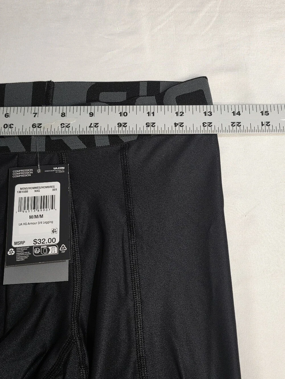 Under Armour Heatgear Black 3/4 Performance Compression Leggings Mens Medium